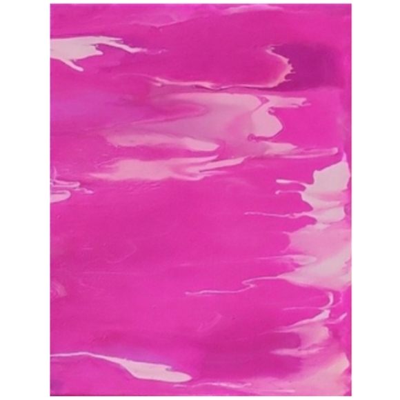Hand Crafted Pink Abstract Design 11x14 Inches Canvas Painting - Picture 1 of 4